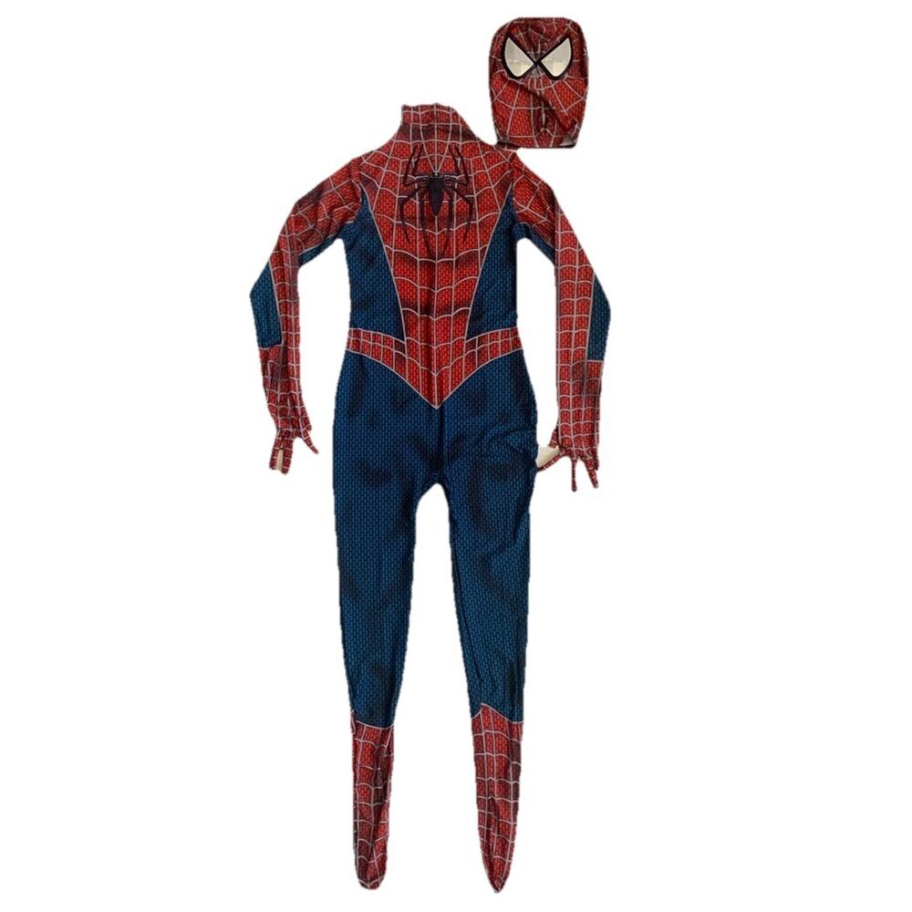 Spider-Man Size L Stretch Spandex Full Jumpsuit Adult/Kids Halloween Costume New